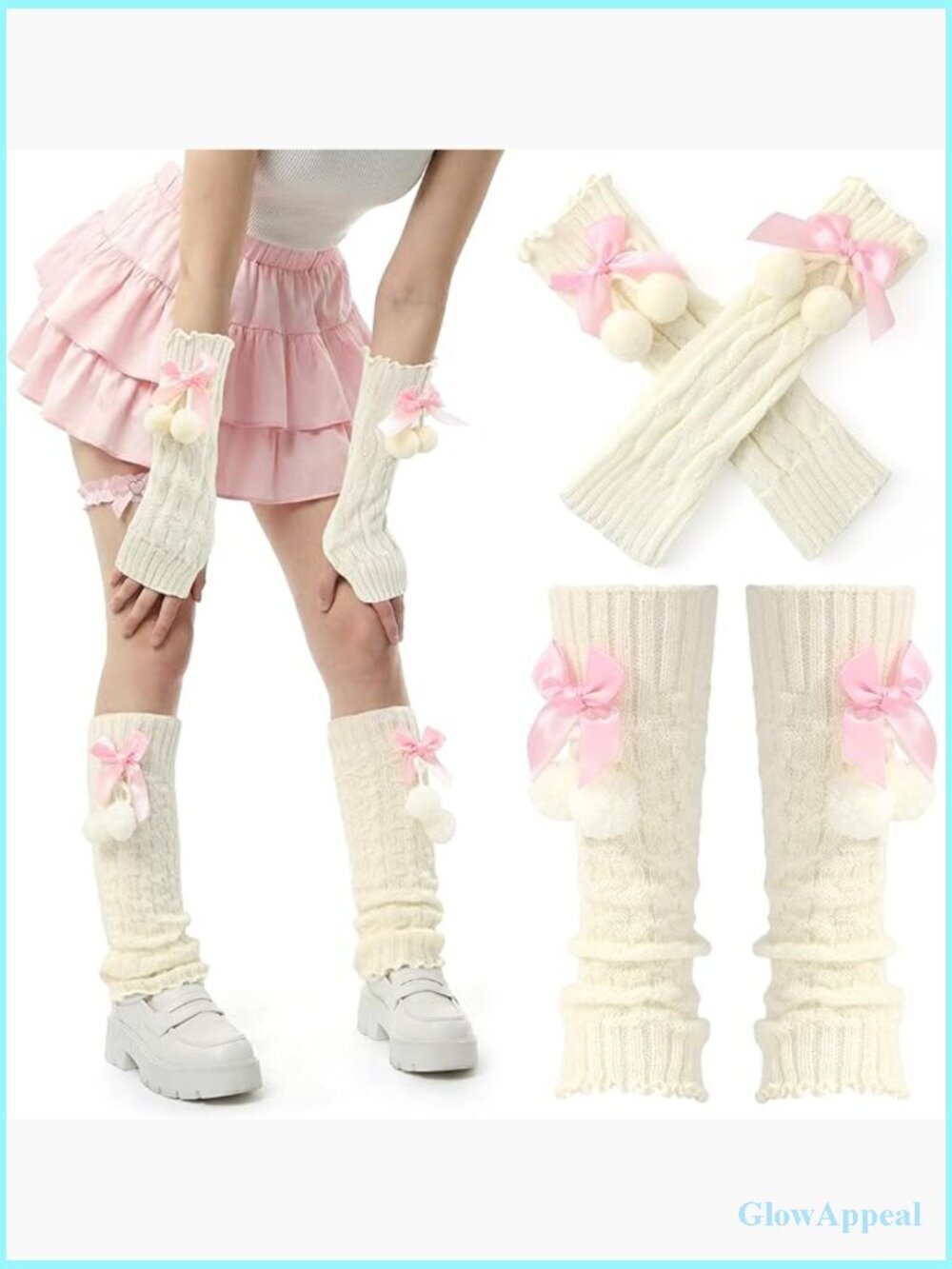 Leg & Arm Warmers, Goth Emo Lolita Style Ribbed Knit Socks, Cosplay Accessory